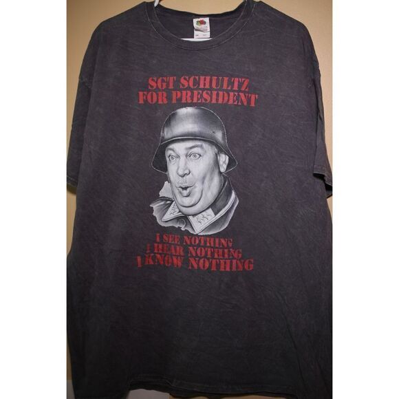 Vintage Grunge Style SGT SCHULTZ Graphic T-Shirt - Size XXL - Picture 1 of 5